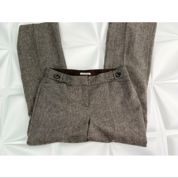 Dalia Collection Womens Sz 10 Brown Tweed Poly Wool Pants Lined Career Work - Picture 3 of 7
